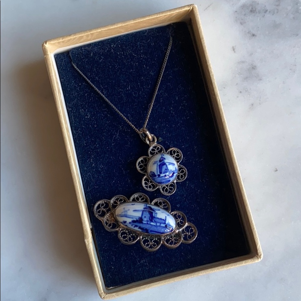 Vintage Estate Jewelry necklace & broach